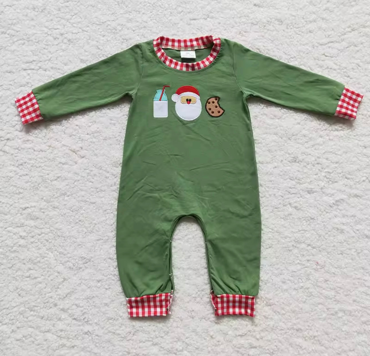 PRE-ORDER! Boys Santa Milk & Cookies Romper