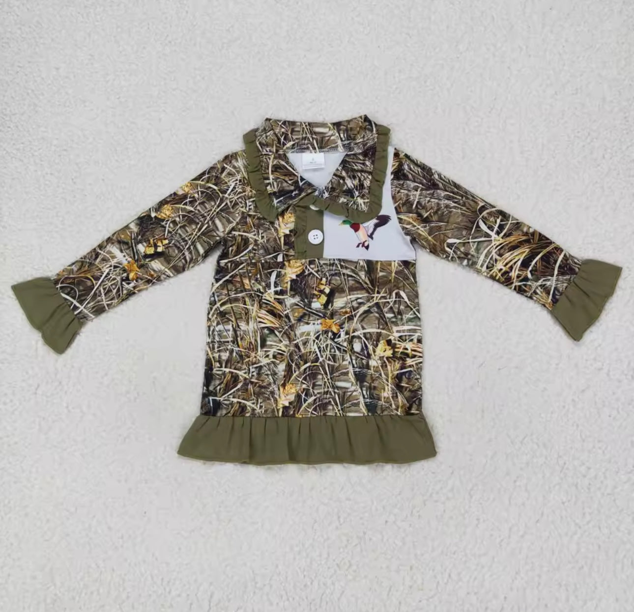 PRE-ORDER! Girls Camo Pullover with Duck
