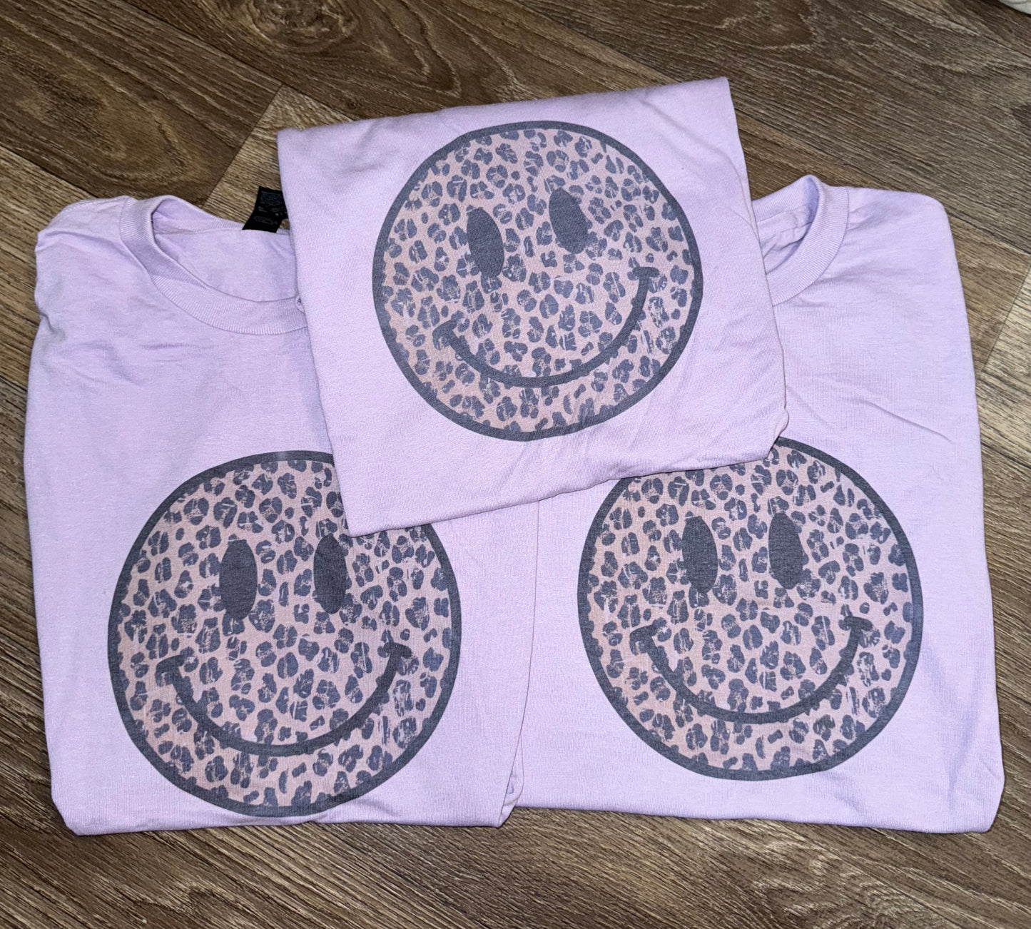 Cheetah Print Smiley Face Shirt