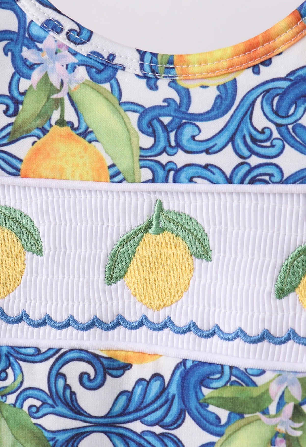Lemon Smocked Ruffle Bloomer Set