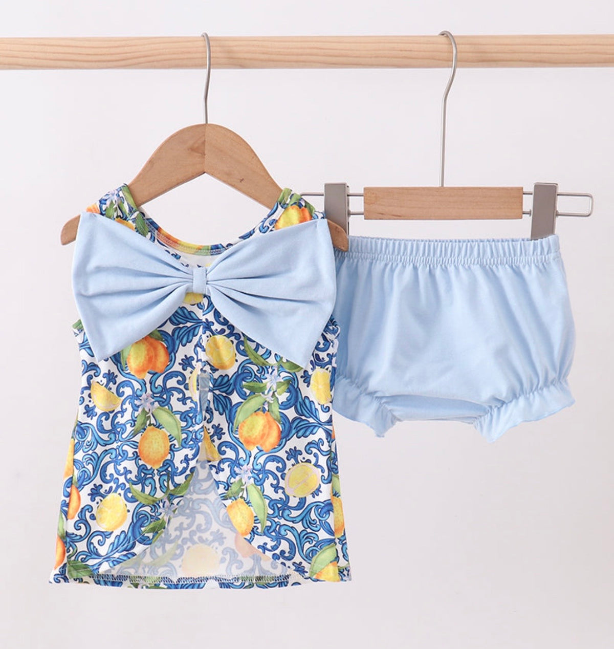 Lemon Smocked Ruffle Bloomer Set
