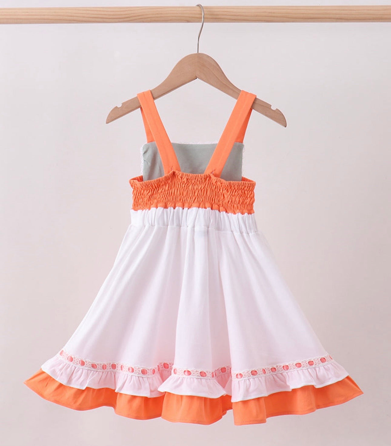 Sage Strawberry Embroider Ruffle Dress