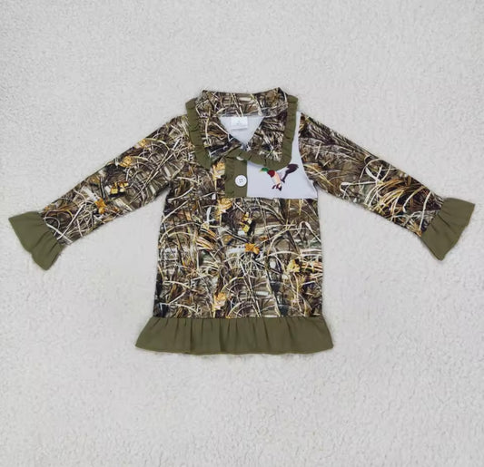 PRE-ORDER! Girls Camo Pullover with Duck