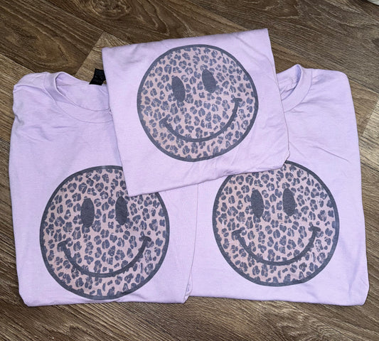 Cheetah Print Smiley Face Shirt