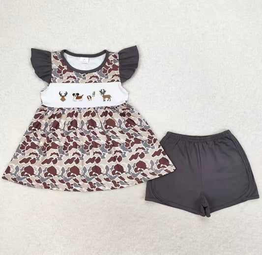 PRE-ORDER! Deer/Dog Camo Girls Outfit